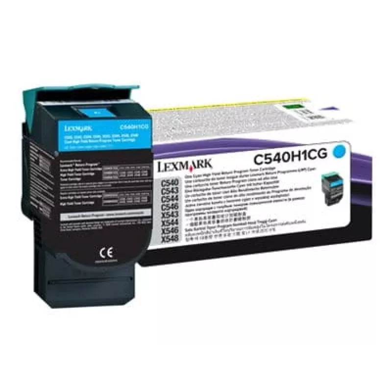 Lexmark C540H1CG tonercartridge voor C540/C543/C544/C546, cyaan, hoog rendement, 2000 pagina's