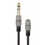 Audiokabel Gembird A-63M35F-0.2M 6,35 mm stekker naar 3,5 mm bus zwart
