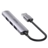 Unitek H1208A USB-A-hub, 4 poorten (1x USB-A 5 Gbps, 3x USB-A 2.0), aluminium, zilver