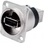 Neutrik - USB-adapter - USB (V) naar USB Type B (V) - USB 2.0 - nikkel