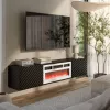 Cama RTV-kast LARA 183x35x37 zwart mat + witte haard