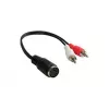 Alcasa AD-2CS5B audiokabel 0,2 m 2 x RCA DIN (5-polig) zwart - rood - wit (AD-2CS5B)