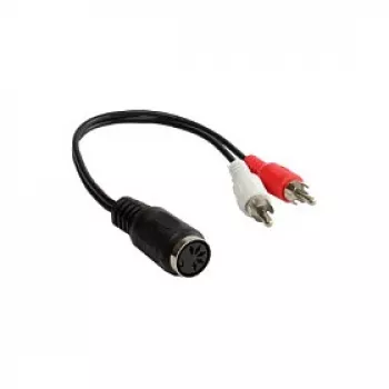 Alcasa AD-2CS5B audiokabel 0,2 m 2 x RCA DIN (5-polig) zwart - rood - wit (AD-2CS5B)