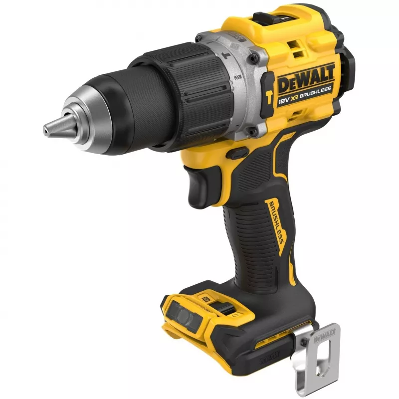 Pistoolgreepboormachine DeWalt DCD805NT-XJ — 18 V borstelloos, 2000 t/min, 90 N·m, 13 mm boorhouder, 1,34 kg
