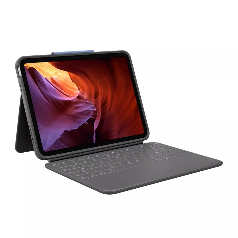 Logitech Rugged Folio - QWERTY - Spaans - 1,8 cm - 1,2 mm - Apple - iPad (10e generatie) model: A2696 - A2757 - A2777