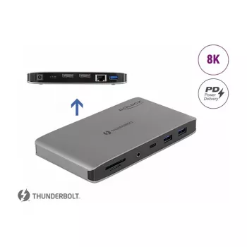 Dockingstation DeLOCK Thunderbolt 3 8K Dual DisplayPort USB LAN SD Audio PD 3.0