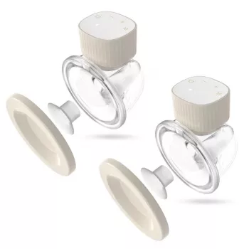 Elektrische borstkolf neno VENTO TWIN draadloos, oplaadbaar, dubbel-/duale modus, LCD, 150-ml flessen, beige