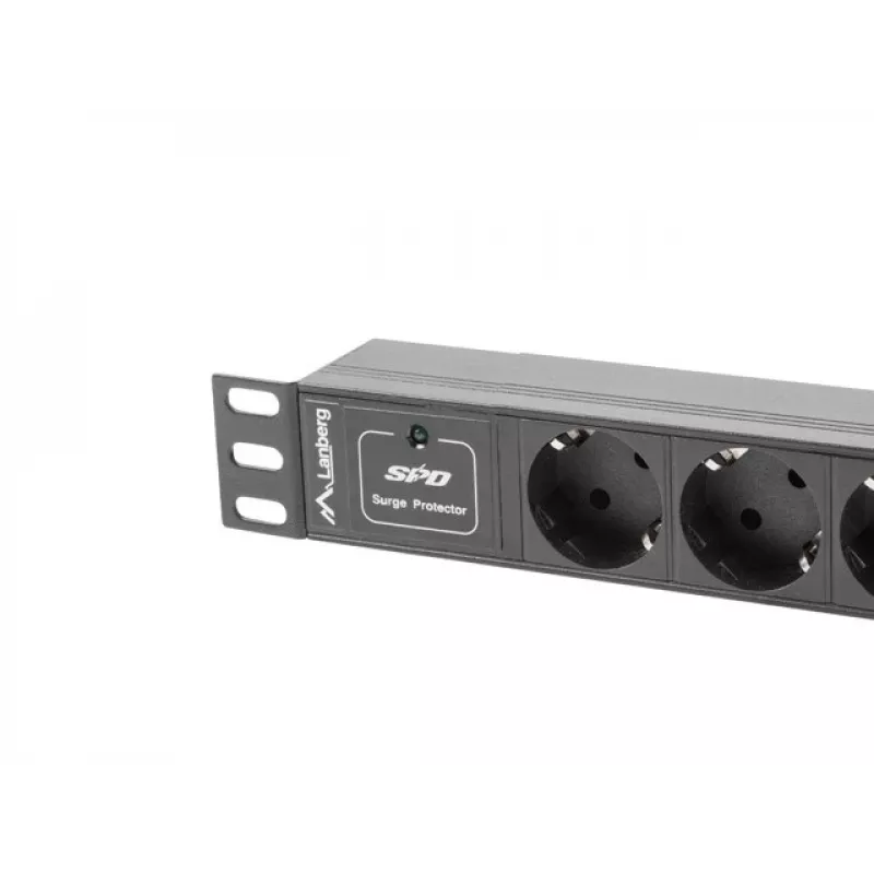 Lanberg PDU-03F-0200-BK stroomverdelereenheid (PDU) 1U zwart 3 AC-uitgangen (PDU-03E-0200-IEC-BK)