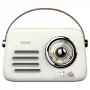 Draagbare radio SAVIO RS-02 — analoge FM-tuner, Bluetooth 5.3, USB-voeding, 3 W, wit