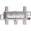axing SVE04001 - kabelsplitter - 75 Ohm - 5 - 2400 MHz - zilver - 1x F-type - 4x F-type