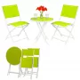 Kleine Black Forest tuinmeubelset, twee stoelen + witte en groene tafel