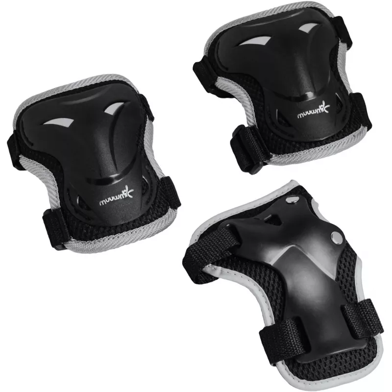 Inline-skates Muuwmi 682 verstelbare maat 33-36 groen/zwart met beschermingsset
