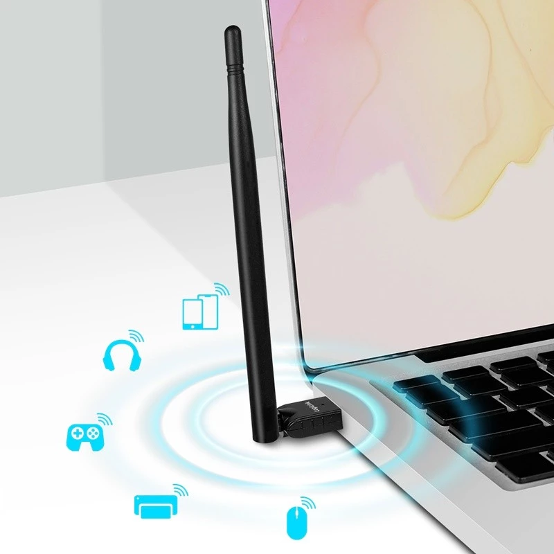 LogiLink USB - Bluetooth 5.3 adapter met antenne, zwart bereik: 150 m, aansluiting: USB-A stekker, Bluetooth & - 1 stuk (BT0067)