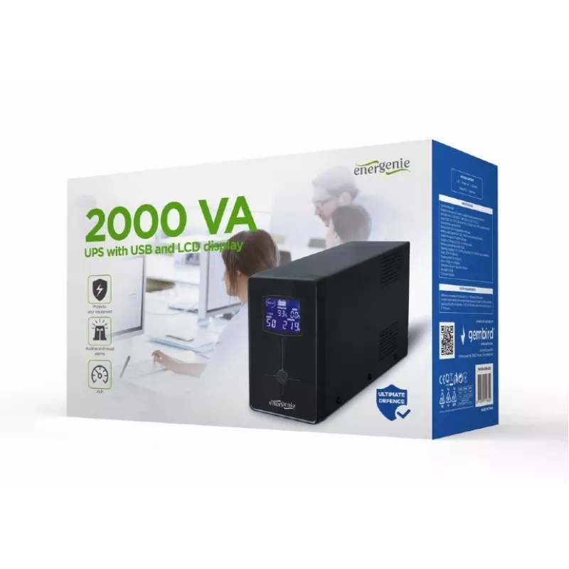 Gembird EG-UPS-035 UPS (uninterruptible power supply) line-interactive 2 kVA 1200 W 5 AC-uitgangen