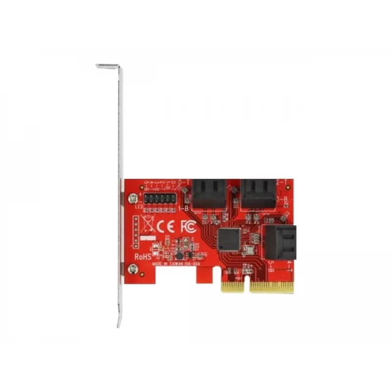 SATA PCI Express x4-kaart DeLOCK 6 poorten low profile formfactor