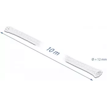 Gevlochten slang DeLOCK 20804 10 m x 12 mm wit