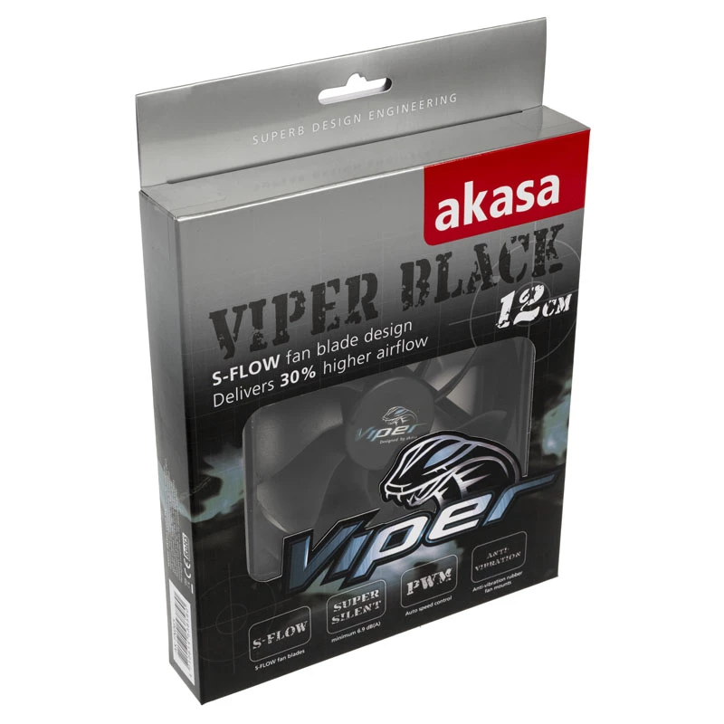 AKASA Viper 120mm behuizingventilator - zwart