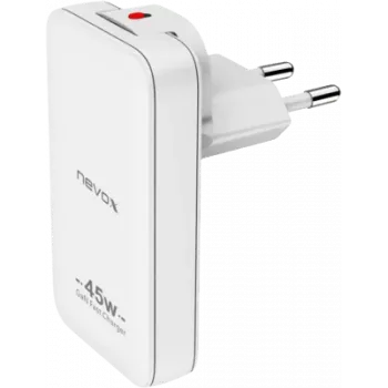 AXAGON nevox 45W Dual slank GaN USB-C/USB-oplader EU/US wit