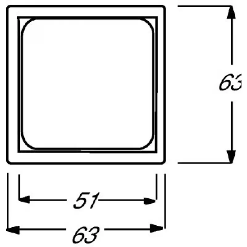 Opbouwframe schroefloos Busch-Jaeger 1746/10-84 wit, 63×63 mm, venster 51×51 mm