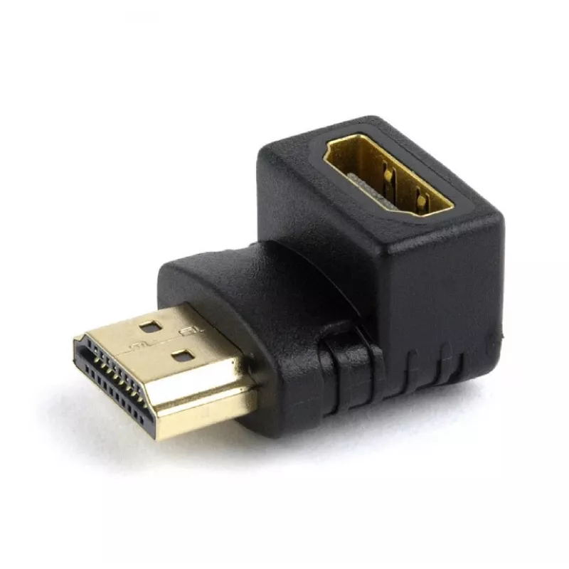 HDMI-adapter GEMBIRD A-HDMI90-FML, HDMI naar HDMI, haakse 90°-adapter, zwart