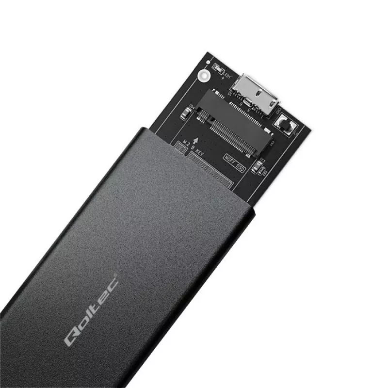 M.2 SATA SSD-behuizing QOLTEC 51854 USB 3.0 gereedschapsloos
