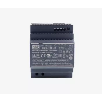 Voeding/inverter MEAN WELL HDR-100-48, 100 W, 48 V uitgang, 85–264 V ingang, RoHS, 70×54,5×90 mm