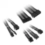 Kabelverlengingsset Kolink Core Adept — omvlochten PET-mantel, kopergeleider, lengtes 300–350 mm, 6-delige set
