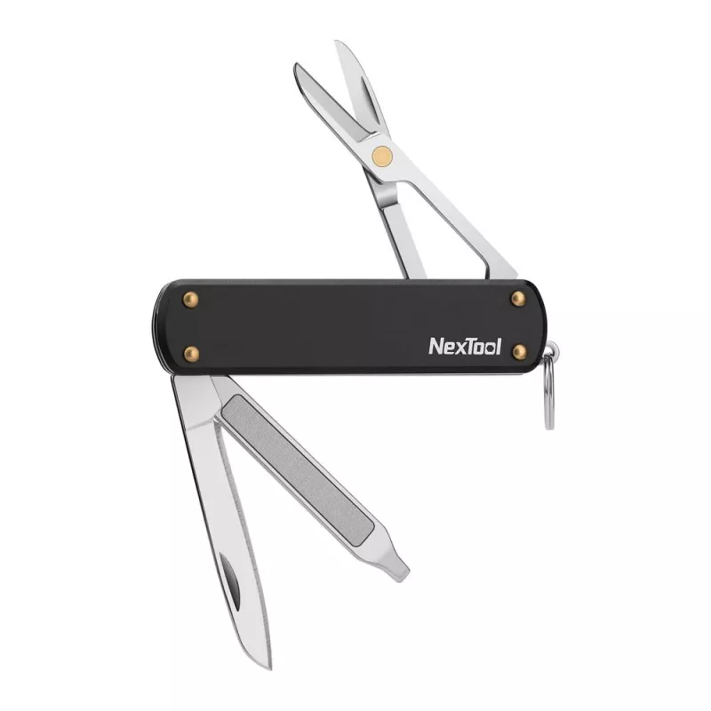 Multitool mes Nextool NE0141 — opvouwbaar 4-in-1 zakgereedschap, zwart, gevouwen 6,4 cm, gewicht 28,5 g