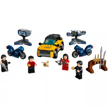 LEGO set Marvel Escape from the Ten Rings 76176 met minifiguren en voertuigen