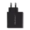 Qoltec 51716 wandlader 63 W, USB-C PD + USB QC 3.0, 5-20 V 1,5-3 A, zwart