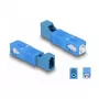 DeLOCK hybride lichtgolfkoppeling SC simplex stekker naar LC simplex bus blauw