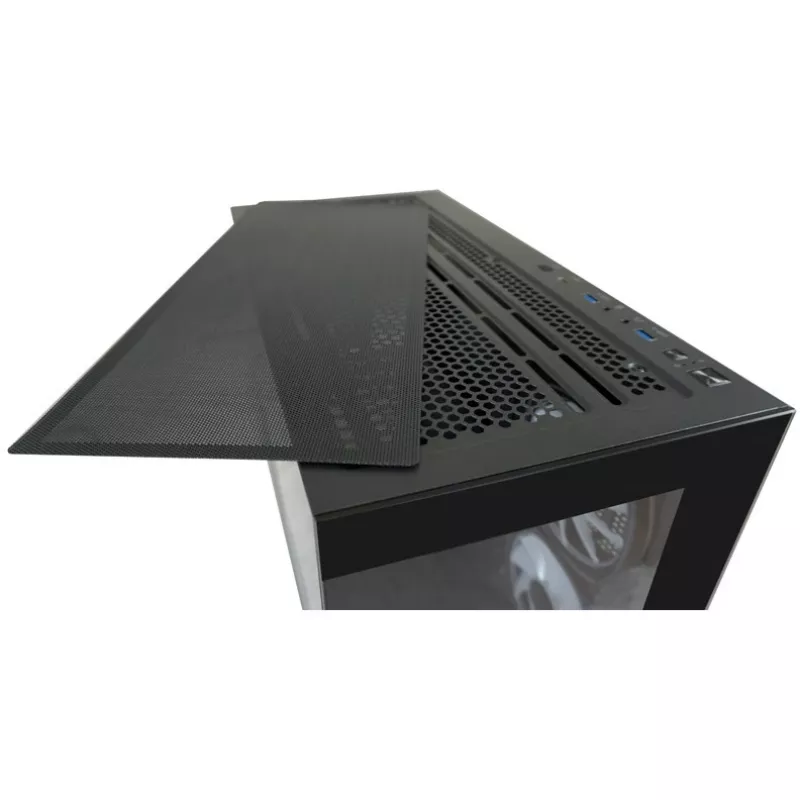 LC-Power behuizing MidiTower 715B zwart USB3.2/audio zonder voeding SEAMLESS_X (LC-715B-ON)