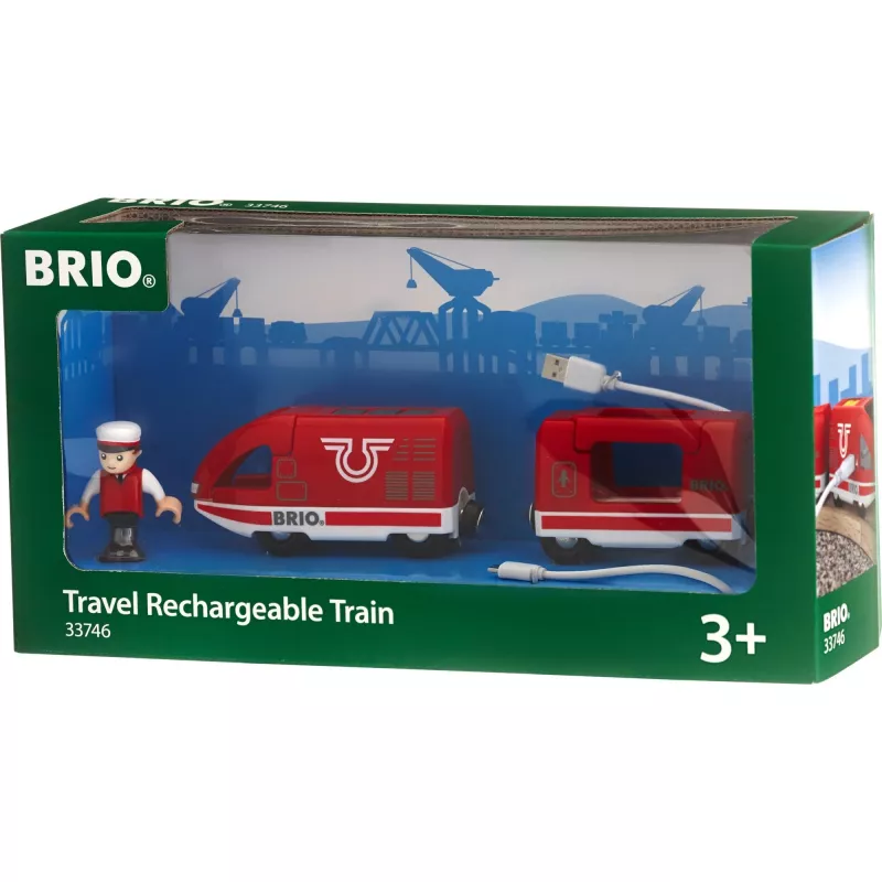 World rode accu-reistrein, speelvoertuig rood