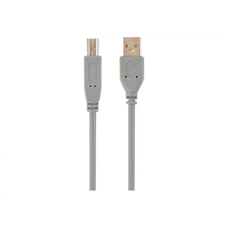 USB 2.0 A-stekker naar B-stekker kabel, 1,8 m, grijs