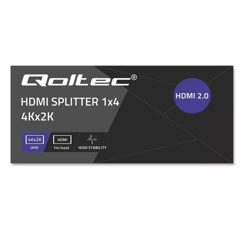 Qoltec 51799 actieve HDMI-splitter 4 x HDMI 4K x 2K | 6 Gb/s | 60 Hz