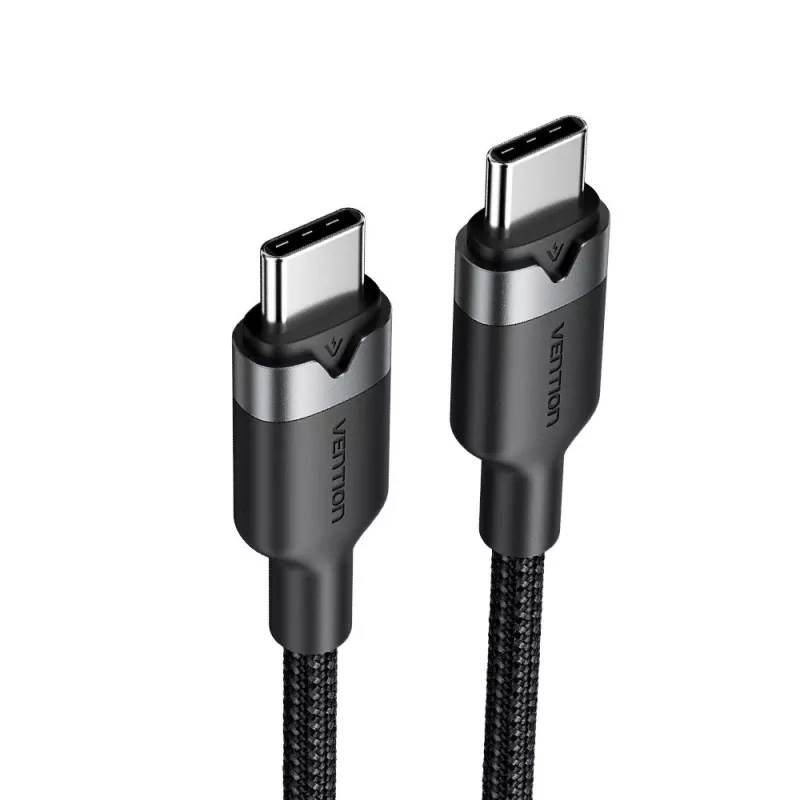 USB-C naar USB-C data- en oplaadkabel Vention TRDBH, 2 m, USB 2.0, 60 W PD, 3 A, 480 Mbit/s, zwart