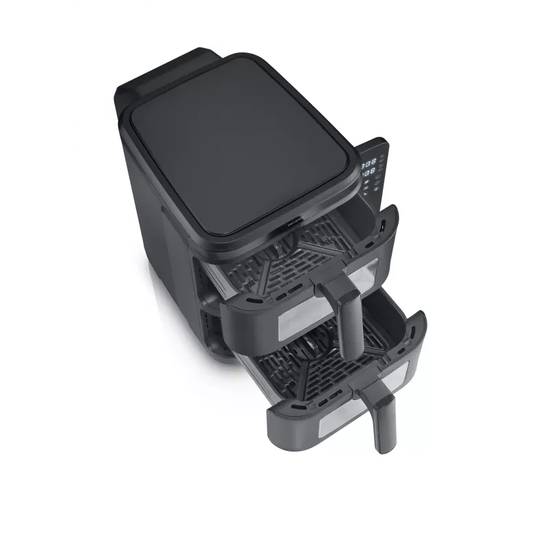 Friteuse SEVERIN FR 2468 S-Fry Duo Stack 2-in-1 kookcapaciteit, dualmandontwerp