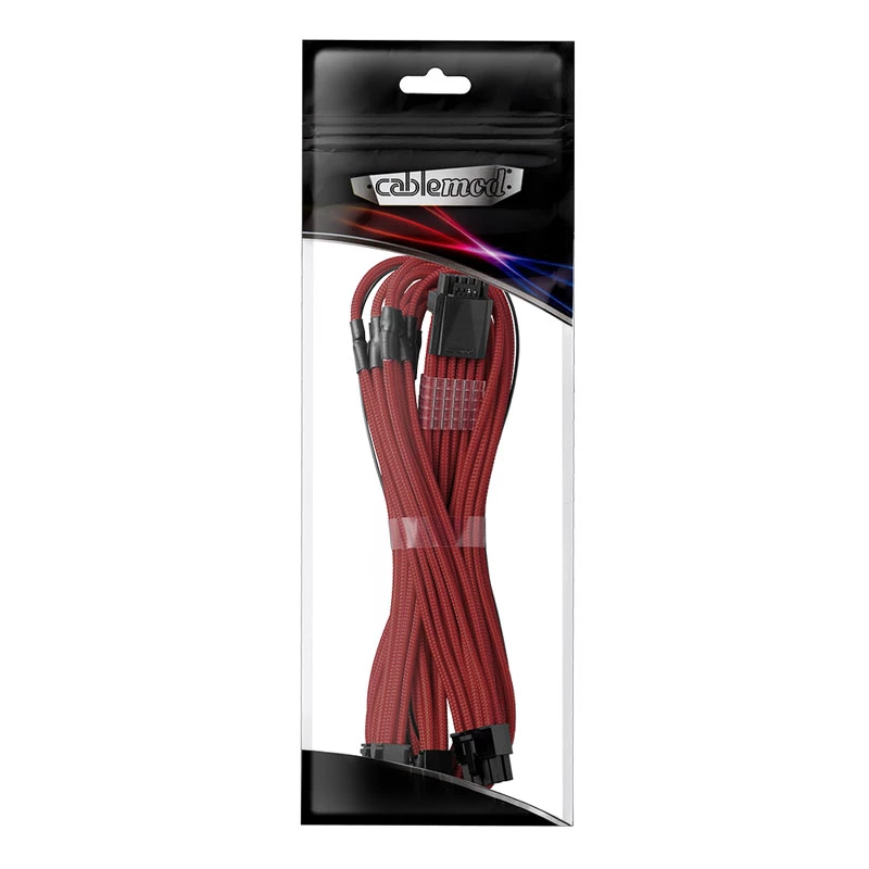CableMod C-Series PRO ModMesh 12VHPWR naar 3x PCI-e kabel voor Corsair - 60 cm, donkerrood