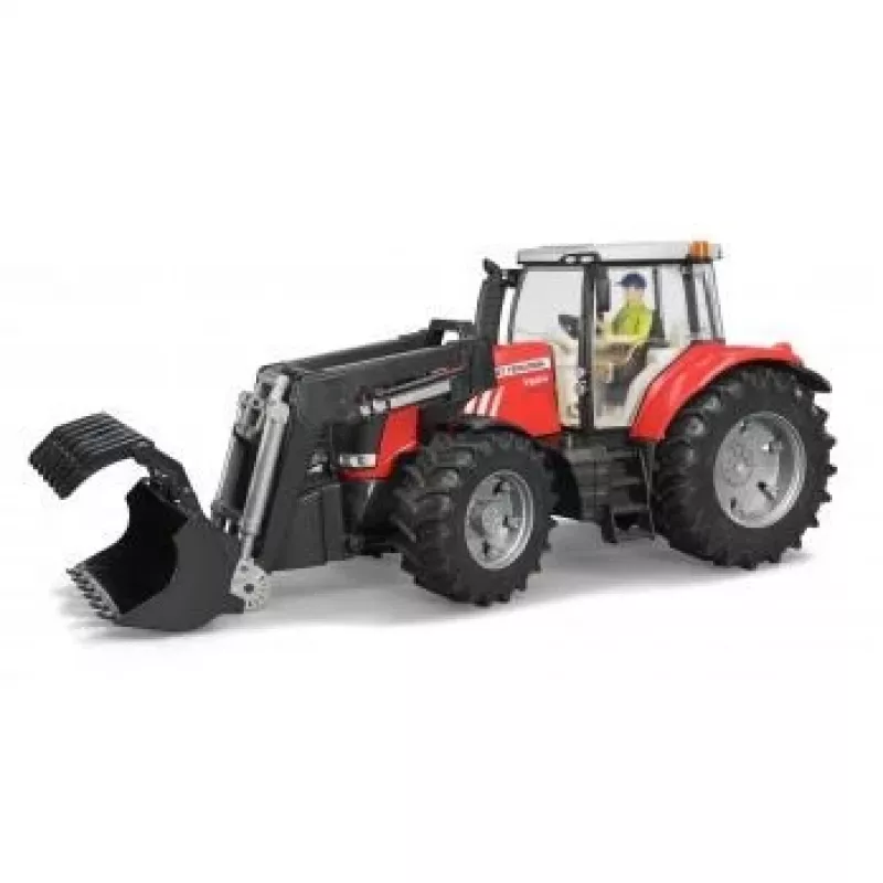 Speelgoedtractor BRUDER Massey Ferguson 7624 met voorlader, rood, voor kinderen vanaf 3 jaar