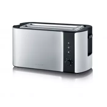 Automatische lange-sleuf toaster AT 2590 (roestvrij staal/zwart, 1.400 watt, voor 4 sneetjes toast)