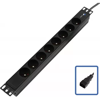 Lanview TUPS055 stekkerdoos 19 inch C20 8-voudig — rackmonteerbare stroomverdeleenheid