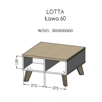 Cama LOTTA 60 salontafel wit/Sonoma-eiken