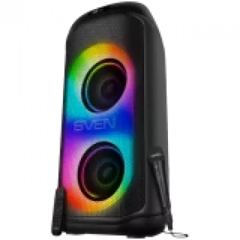 Luidspreker SVEN PS-1050, zwart (200W, TWS, Bluetooth, FM, USB, microSD, LED-display, 7200mAh)