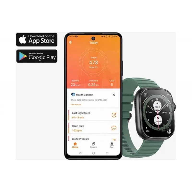 myPhone Watch Tool 5,08 cm (2 inch) IPS 24 mm digitaal 240 x 296 pixel touchscreen zwart