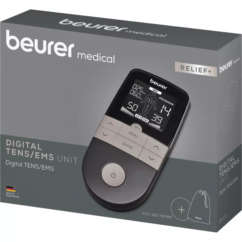 Elektrostimulatie-TENS/EMS-apparaat Beurer EM 1 RELIEF+ (model 60428) antraciet