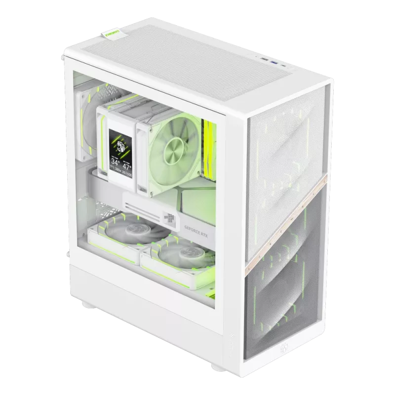Gamemax behuizing | AERIS 330 MW | wit | mini-tower | voeding niet inbegrepen