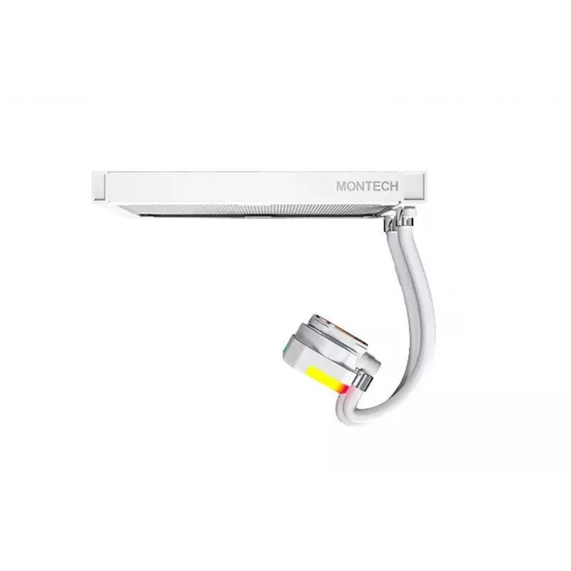 AIO-waterkoeling Montech Hyper Flow ARGB 240 mm wit — 240 mm radiator, ARGB-verlichting, witte uitvoering