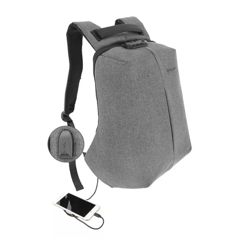 Laptoptas rugzak Tellur 15.6 Antitheft V2 met USB-aansluiting, grijs