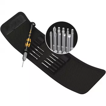 Combischroevendraaier Wera ESD/11 SB – 1-delig, Torx/Phillips/kruiskop/sleuf bits, kunststof handgreep (zwart/geel)