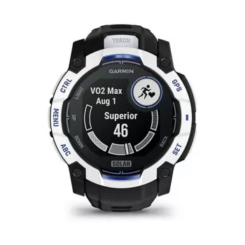Smartwatch GARMIN Instinct 3,05 cm (1,2 inch) AMOLED 45 mm 390x390 px touchscreen zwart wit GPS 4 GB 53 g siliconenband